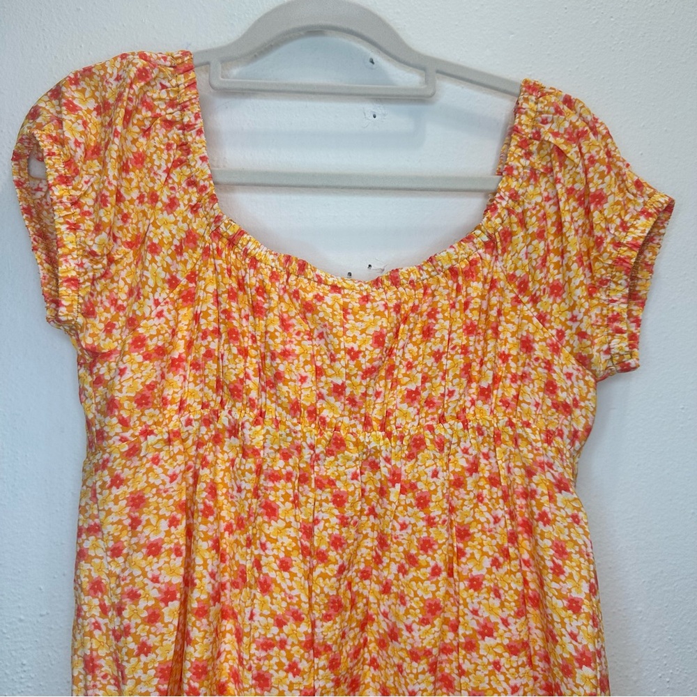 NWOT No Boundaries Orange & Yellow Mini Floral Dress Size Small - Picture 7 of 11